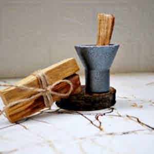 2 Adet 20 Gr Palo Santo Tütsü ve Silver Beton Döküm Konik Tütsülük