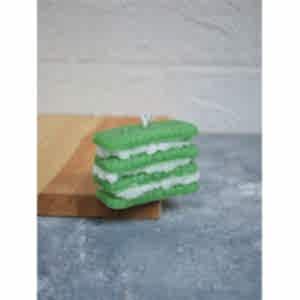 Kremalı Lotus Biskivü Mum Dekoratif Kokulu Mum Yeşil