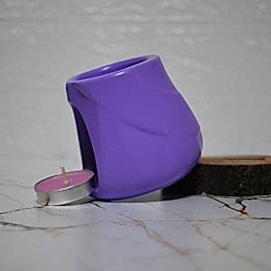 Mudi Beton Döküm Lila Buhurdanlık Mumluk