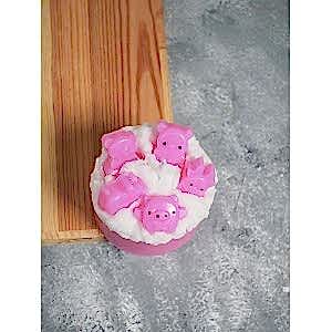 Dekoratif Pembe Domuzcuk Pasta Mum Kokulu Dekor Mum