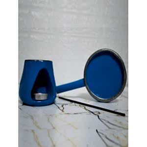 Mudi Mavi Silver Mum Ve Tütsü Hediye Buhurdanlık & Tütsülük Seti