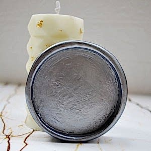 Beton Döküm Tekli Yuvarlak Antrasit Mum Tabağı Mumluk