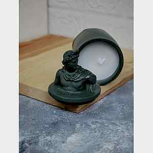 Apollo Büst Bardak Dekoratif Heykel Mum Kokulu Mum Küf Yeşili