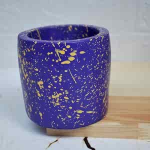 Beton Döküm Mor Saksı &Kalemlik