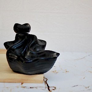 3 Tütsü Hediyeli Dekoratif Geri Akış Şelale Tütsülük Siyah