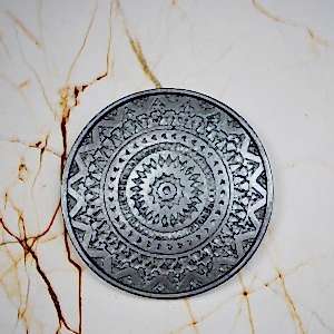 Beton Döküm Tekli Silver Bardak Altığı veya Mum Tabağı