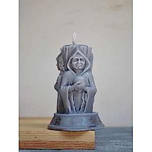3 Yüzlü Kadın Mum Dekoratif Kokulu Mum Gri