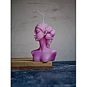 Çiçekli Kız Mum Dekoratif kokulu Mum