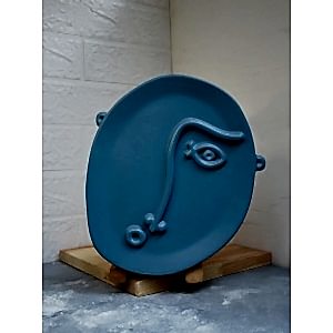 Beton Soyut Yüz Tepsi Dekoratif Tabak 25 cm