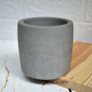 Beton Döküm Gri Saksı &Kalemlik