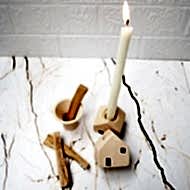 Ev Figürlü  Şamdan Mumluk, 1 Adet Palo Santo Tütsü ve Tütsülük