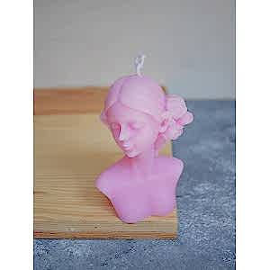 Çiçekli Kız Mum Dekoratif kokulu Mum