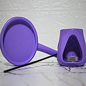 Mudi Lila Mum Ve Tütsü Hediyeli Buhurdanlık & Tütsülük Seti