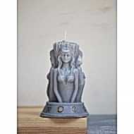 3 Yüzlü Kadın Mum Dekoratif Kokulu Mum Gri