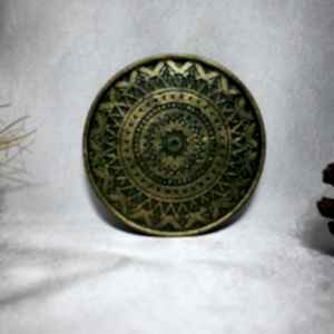 Beton Döküm Tekli YEŞİL Bardak Altığı veya Mum Tabağı