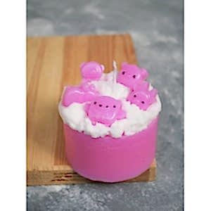 Dekoratif Pembe Domuzcuk Pasta Mum Kokulu Dekor Mum