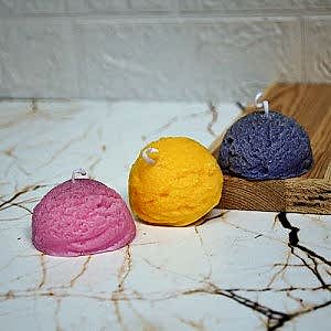 3'lü Küçük Dondurma Mum Seti Kokulu Mum