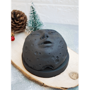 Beton Döküm 1 Tütsü Hediyeli Ay Yüzlü Konik Tütsülük