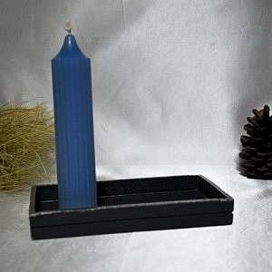 Mudi Gri Silver Dekoratif Tabak Mum Tabağı Mumluk