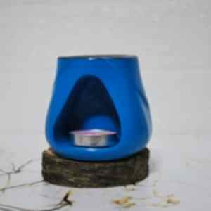 Mudi Beton Döküm MAVİ Buhurdanlık Mumluk