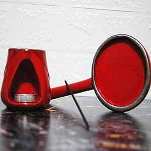 Mudi Kırmızı Silver Mum Ve Tütsü Hediye Buhurdanlık & Tütsülük Seti