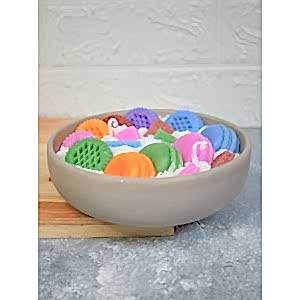 Çift Fitilli Kokulu Macaron Çanak Mum Dekoratif Kokulu Kase Mum