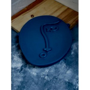 Beton Soyut Yüz Tepsi Dekoratif Tabak 25 cm