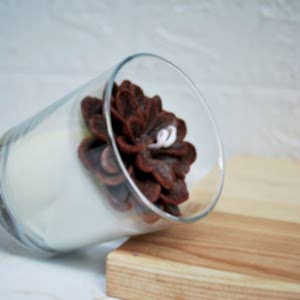 Dekoratif KAHVE Çiçekli Kokulu Bardak Mum