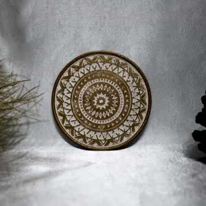 Beton Döküm BEYAZ GOLD Tekli Bardak Altığı veya Mum Tabağı