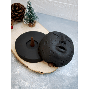 Beton Döküm 1 Tütsü Hediyeli Ay Yüzlü Konik Tütsülük