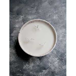 Terrazzo Çanak Kokulu Mum Dekoratif Mum Çift Fitilli Çanak Mum