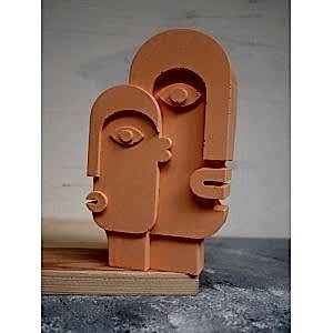 Beton Döküm İskandinav Tasarım Heykel Dekoratif Biblo 20 cm TURUNCU