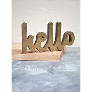 Hello Gold Ahşap Dekoratif Obje