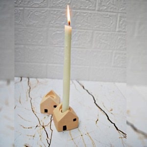2'li Ev Figürlü Şamdan Mumluk