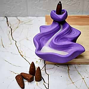3 Tütsü Hediyeli Dekoratif Geri Akış Şelale Tütsülük Mor