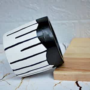 Beton Döküm Beyaz Saksı &Kalemlik