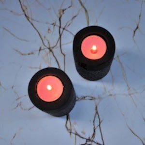 Ratio Beton Döküm Siyah 2'li Şamdan Mumluk