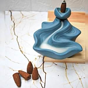 3 Tütsü Hediyeli Dekoratif Geri Akış Şelale Tütsülük Mavi