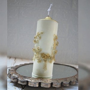 Antik Silindir Kokulu Dekoratif Mum Beyaz