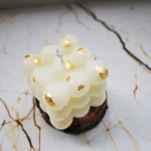 Bubble Dekoratif Mum Beyaz Gold Kokulu Mum