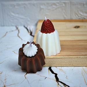 2'li Dekoratif Kokulu Mum Seti Küçük Pasta Mum Seti