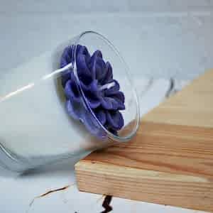 Dekoratif MOR Çiçekli Kokulu Bardak Mum