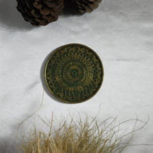 Beton Döküm Tekli YEŞİL Bardak Altığı veya Mum Tabağı