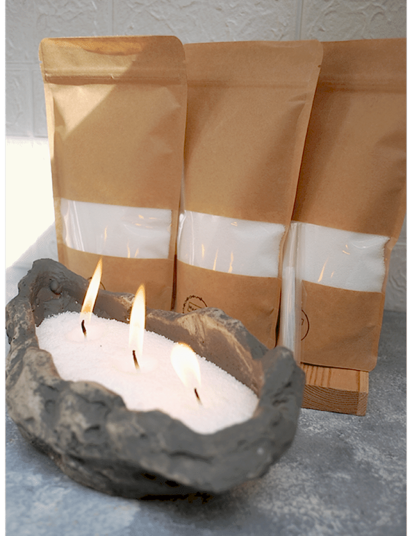 İnci Tozu Mum 200 Gr. Beyaz Sihirli Sonsuzluk Mumu Kum Mum