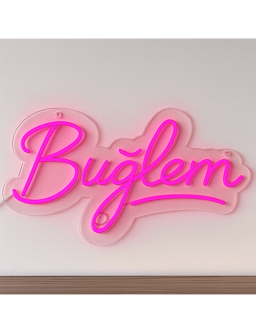 kişiye özel isimli neon led, 50 cm özel neon yazı, isim neon tabela
