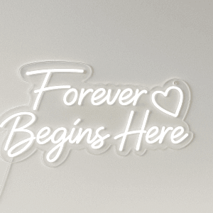 Forever Begins Here Neon Tabela 70 cm 
