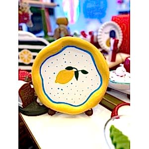 Dekoratif Limon Desenli Cozy Tarz Tabak 