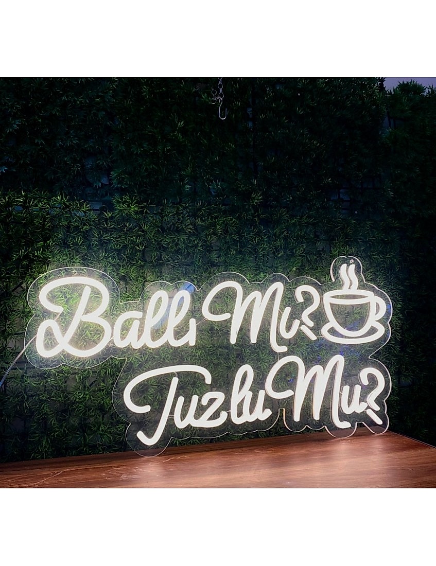 ballı mı tuzlu mu neon tabela 50 cm, dekoratif neon yazı