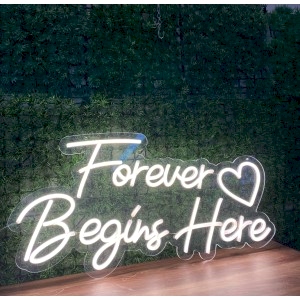 Forever Begins Here Neon Tabela 70 cm 