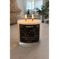 AKREP Burç Bardak Mum Kokulu Dekoratif Mum